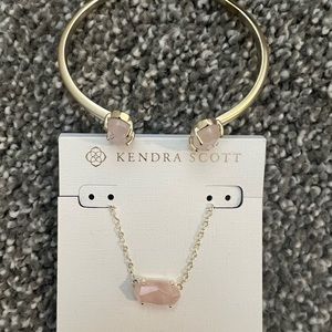 Kendra Scott light pink bracelet and necklace